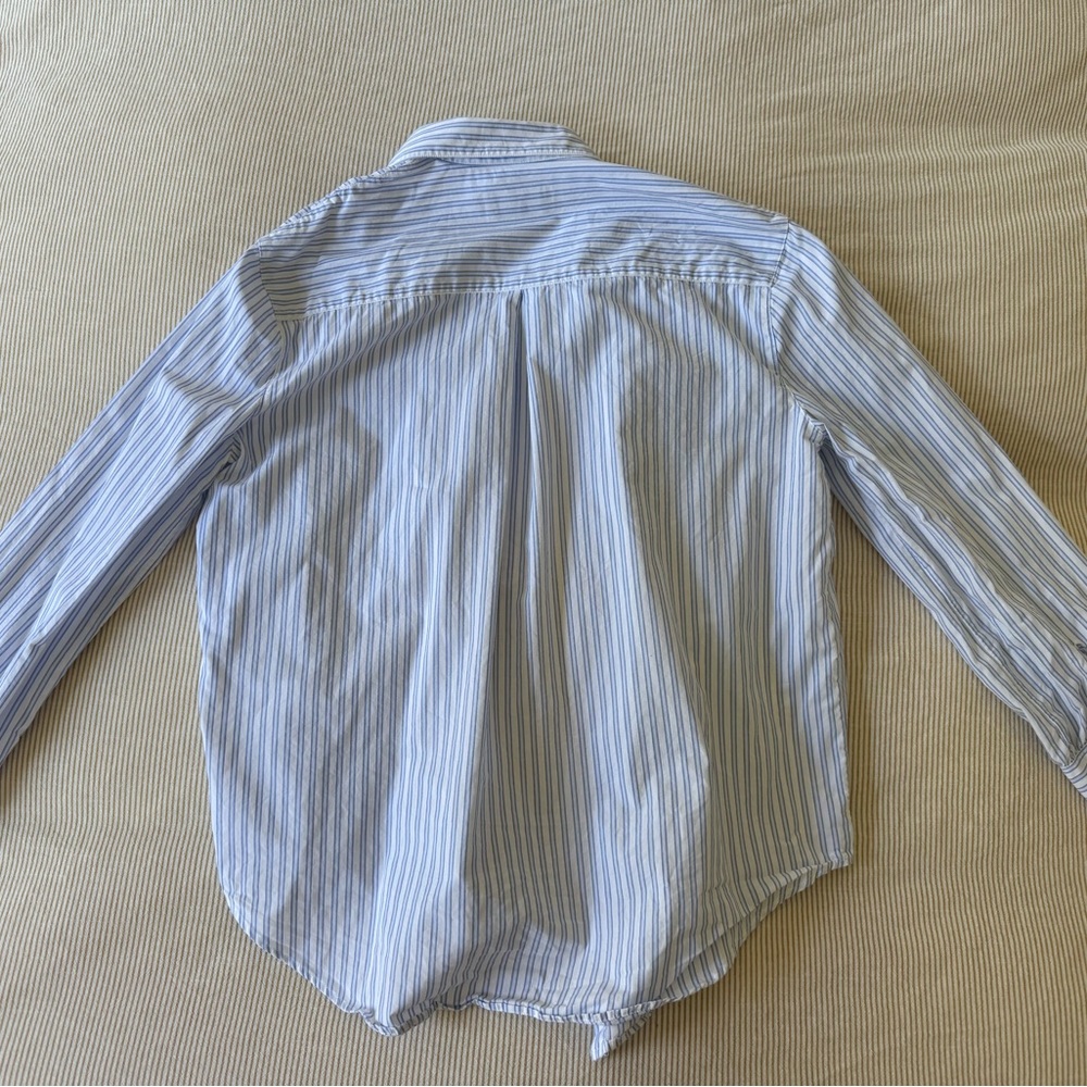 Rouje Esteve shirt Light Blue Striped Button Down Shirt 36 - Picture 12 of 13